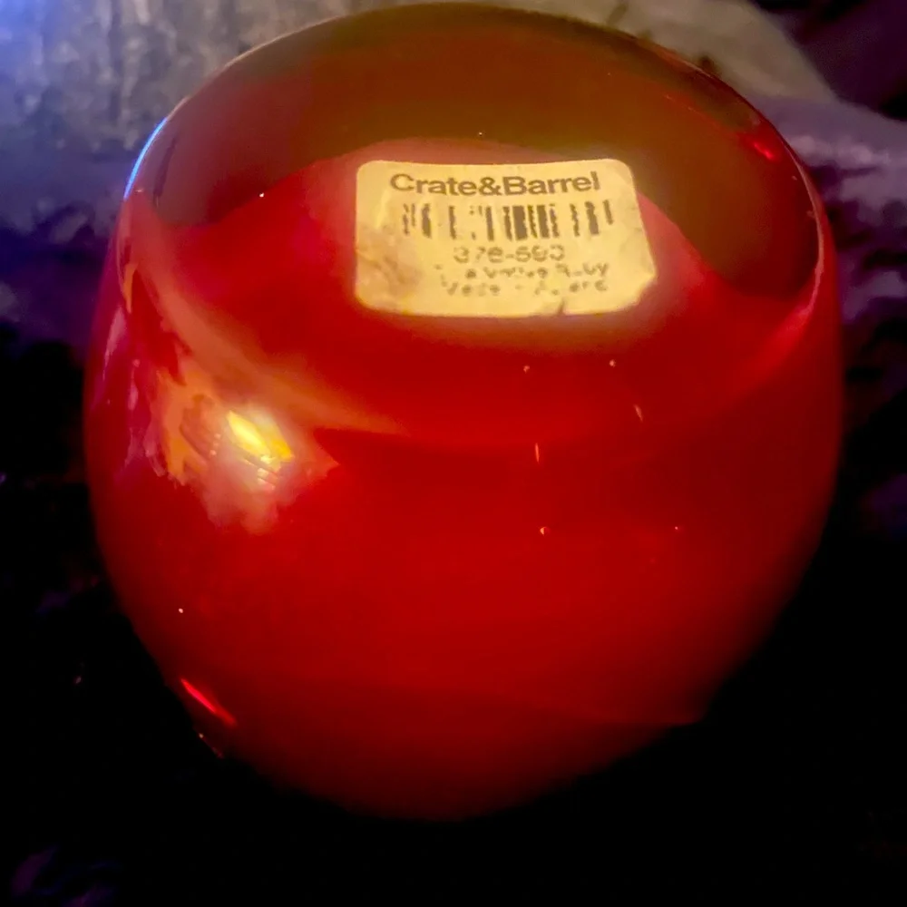 Crate & Barrel Diva Ruby Red Crystal Candle Votives Set of 2 Made in Poland